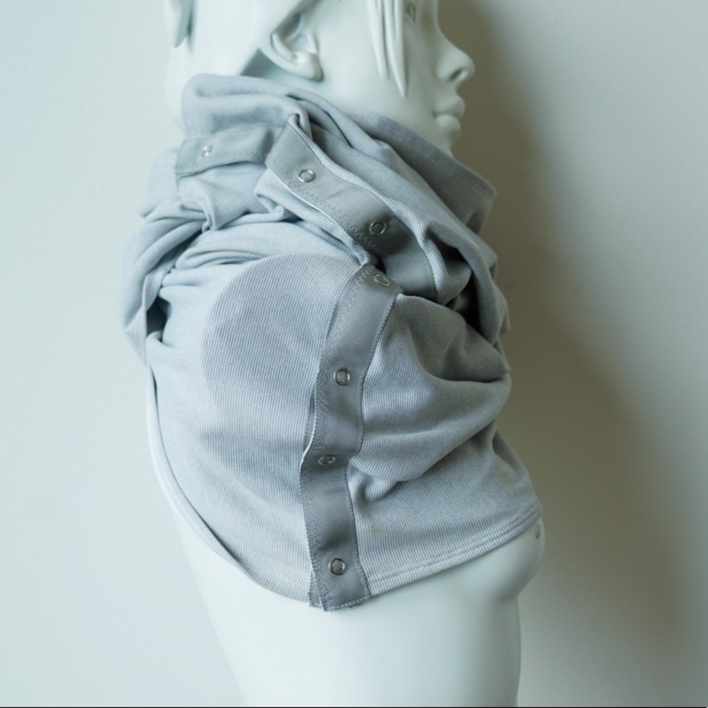 Lululemon Infinity Striped Scarf with button details